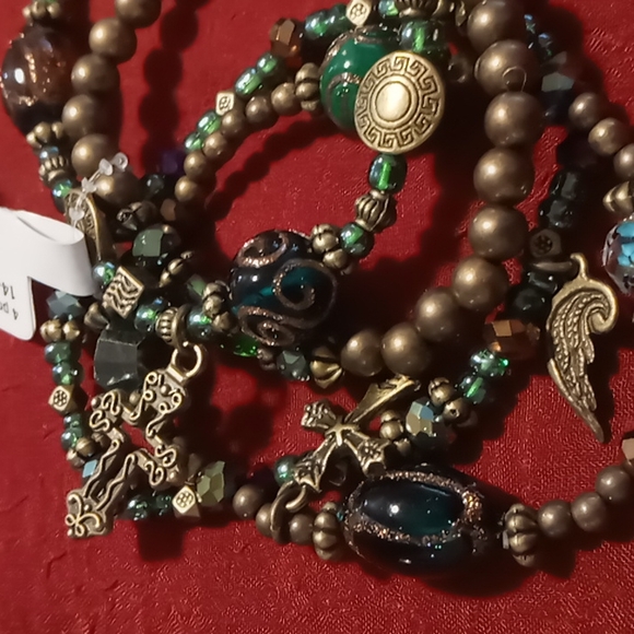 Bella Grace multi beaded bracelet set glass beads you are my angel bangle's - Picture 6 of 9